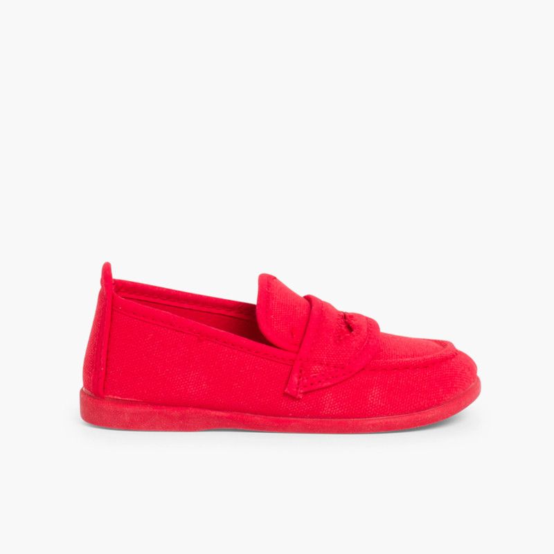 Boys Plain Canvas Loafers