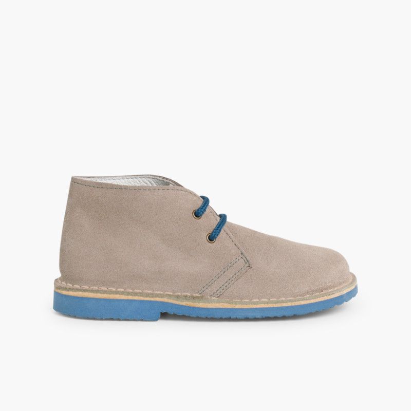 Safari Desert Boots with Coloured Laces 