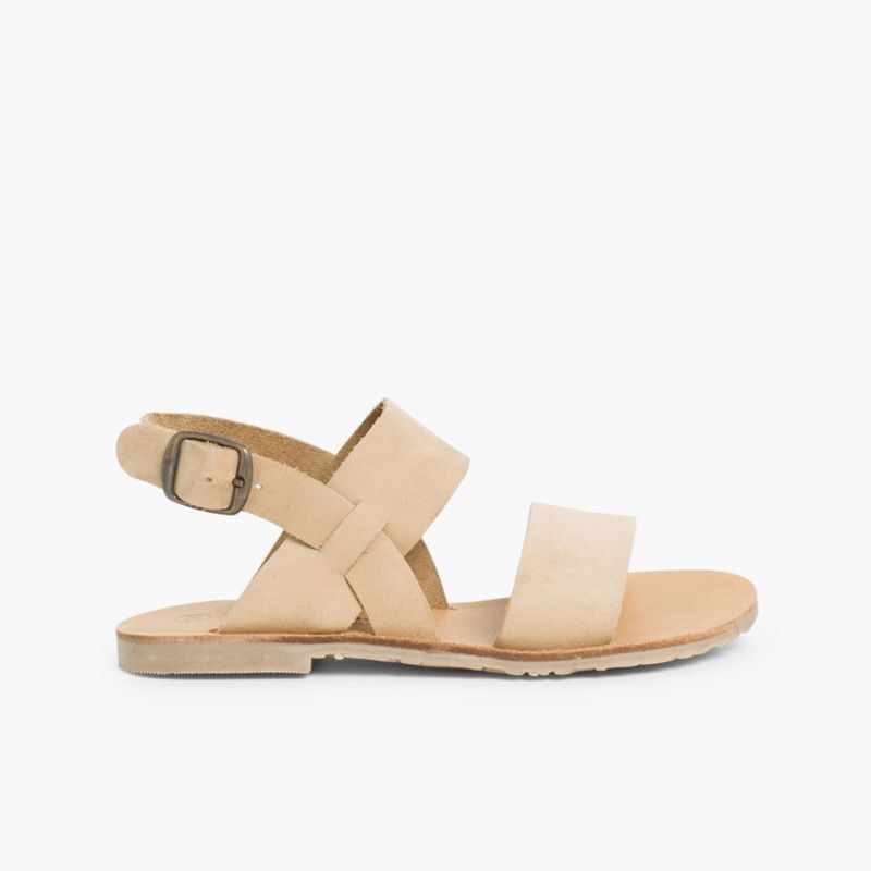 Wide Straps Nubuck Sandals 