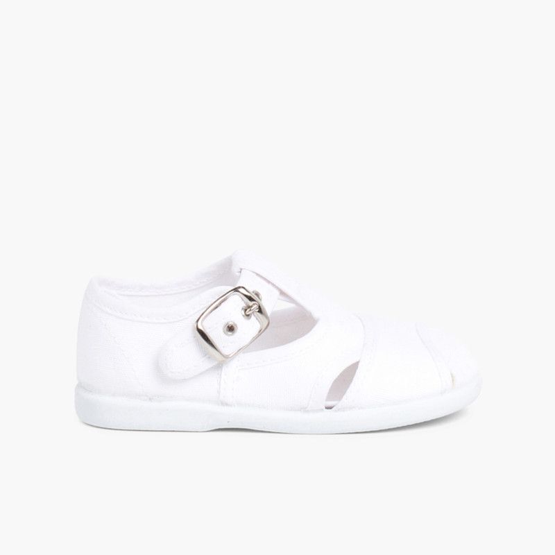 Boys Canvas T-bar Sandals