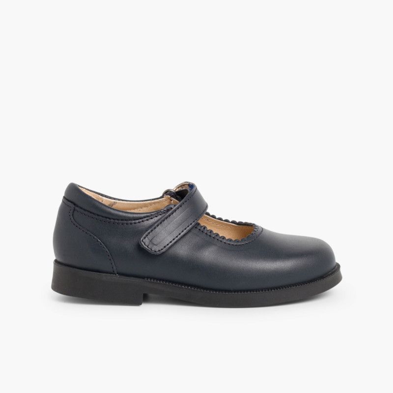Girls Riptape Mary Jane School Shoes