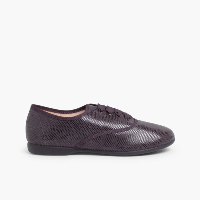 Girl´s and women´s snakeskin-type bluchers