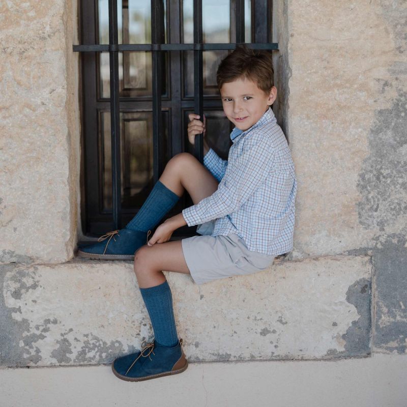 Boys’ barefoot boots laces leather heel