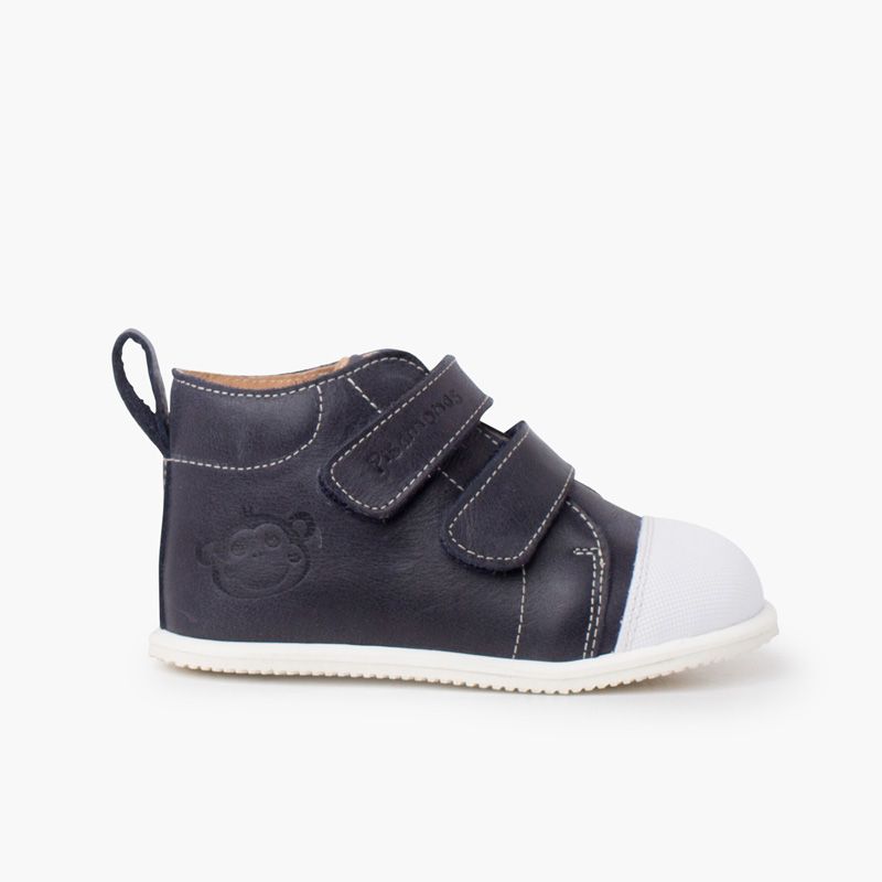 White toe sport leather bootie