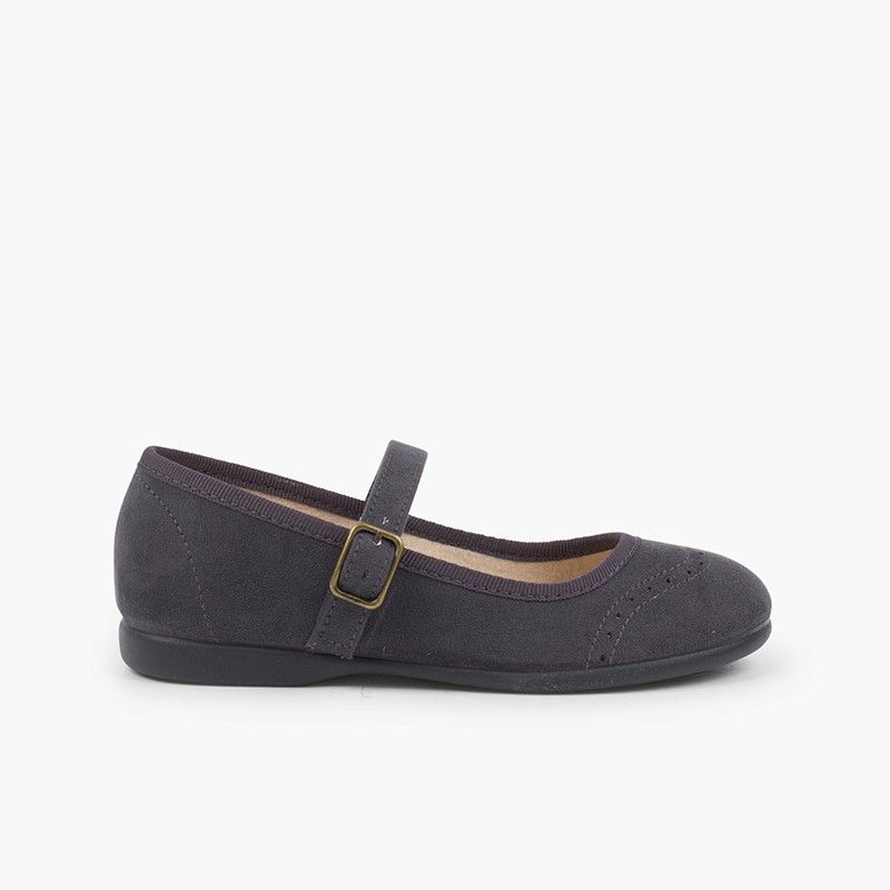 Perforated Serratex Buckle Mary Janes