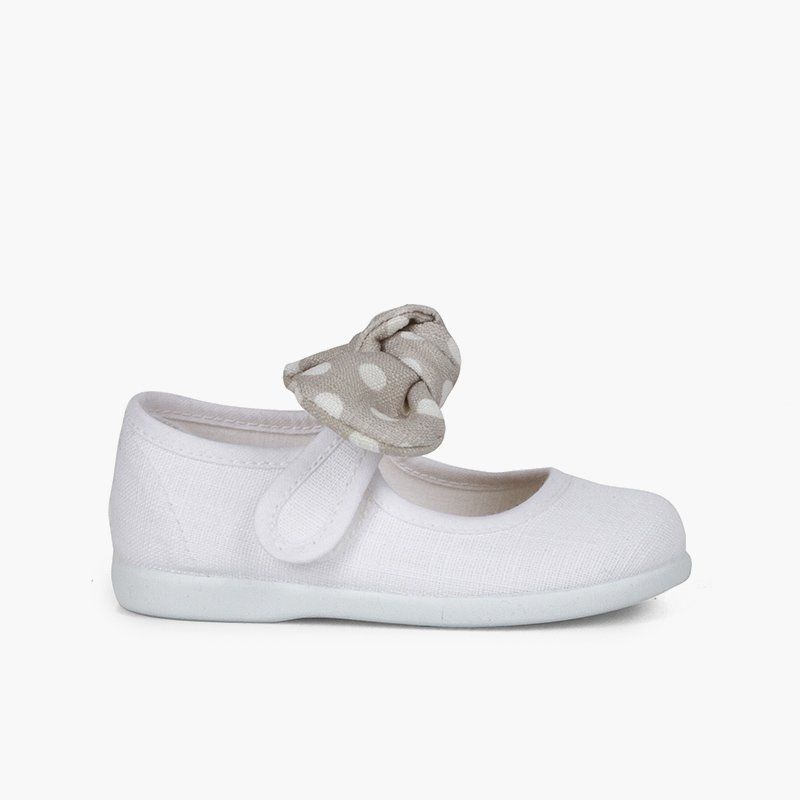 Angel-style Mary Janes with Polka Dot Bow