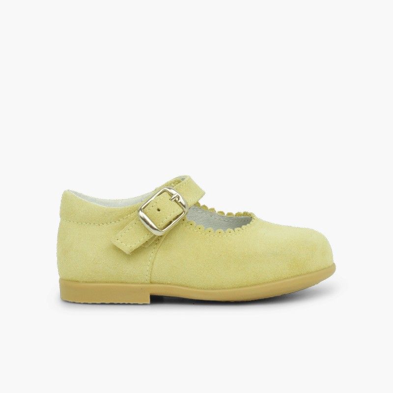 Girls Buckle Up Suede Mary Janes