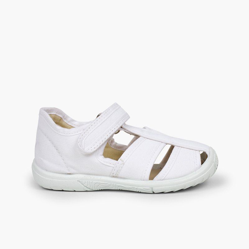 Boys' loop fasteners T-Bar Sandals with Reinforced Toe