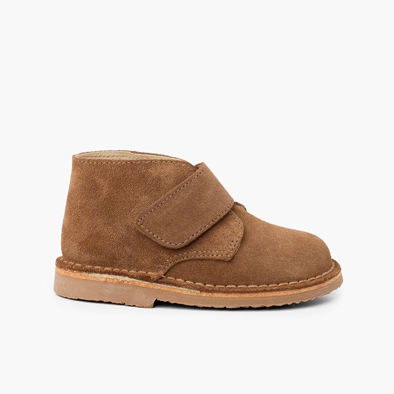 Kids Riptape Suede Desert Boots