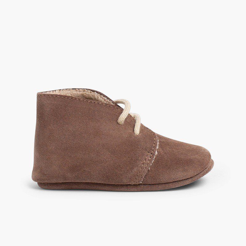 Booties desert boots furry inner liner 