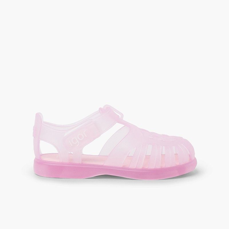 Basic jelly shoes with loop fasteners tobby