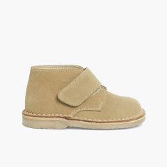 Kids Riptape Suede Desert Boots Sand