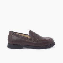 School Moccasins Brown