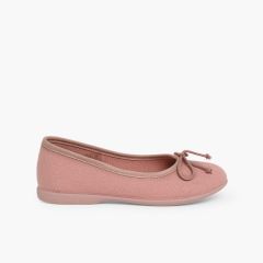 Canvas Ballerina Flats  Blush pink