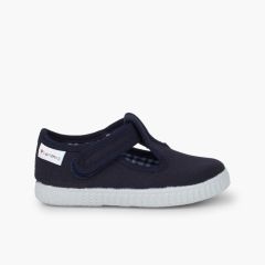 Boys T-Bar loop fasteners Shoes Navy Blue