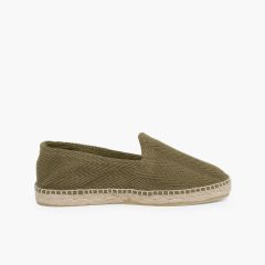 Herringbone Espadrilles Large Sizes (UK 2-10)  Khaki