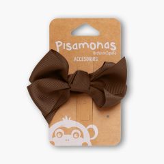 Girls Hair Elastic Large Bow Brown