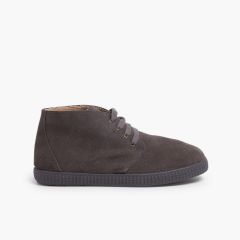 Lace-up Boots with Faux Fur Lining  Grey