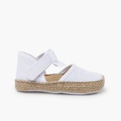 Baby Espadrilles with Bow and Butterfly Embellishment White