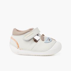 Teddy bear first steps flexible sole sandals Sky Blue