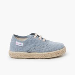 Canvas trainers with espadrilles laces and sole Ocean