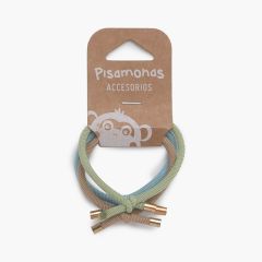 Plain hair elastic bands Blue/Beige/Green