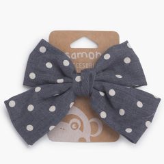 Polka dot duck bill clip Navy Blue