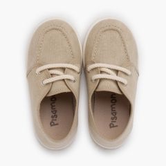 Canvas Organic Boat Shoes White Sole Sand