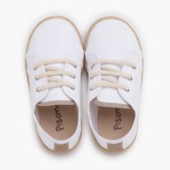 Canvas lace-up trainers espadrille style Snow White