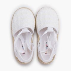 Espadrilles braided effect ribbons White