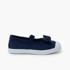 Ballet pumps elastic and laces trainers-style soles Navy Blue