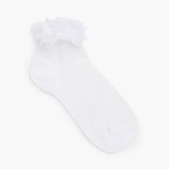 Short socks with plumeti cuffs White
