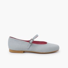 Mary Janes linen dress sole Cloud blue