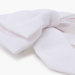 Linen bow hair clip White