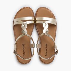 Braided central strap sandals Gold