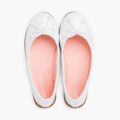 Patent leather ballet pumps caramel sole White