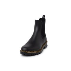 Matte wellies stitching track sole Black
