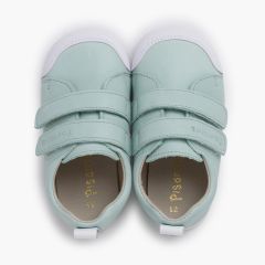 Soft trainers leather double hook-and-loop fastener Mint Green