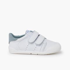Blanditos by Crios trainers double hook-and-loop closure White and Light Blue