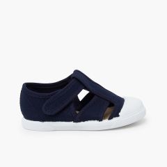 Soft canvas sandals for children Navy Blue