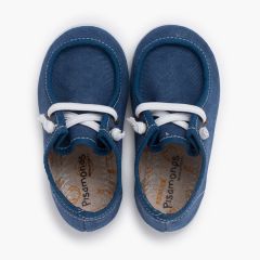 Wallaby boat shoes thin sole elastic laces Navy Blue