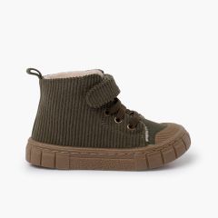 Garvalín corduroy boots elastic laces Khaki