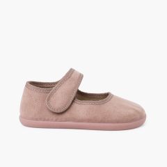 Barefoot serratex mary janes hook-and-loop strap Pink