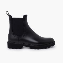 Wellies with elastics for girls and women Black