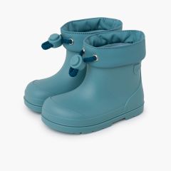Barefoot wellies with Adjustable Cord Turquoise