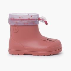 Barefoot Adjustable Wellies with Cat Pink