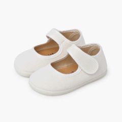 Barefoot fine linen mary janes Off-White
