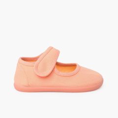Barefoot canvas mary janes wide strap Mandarin
