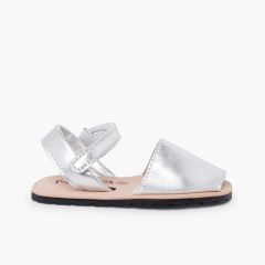 Soft avarcas sandals metallic colours flexible soles Silver