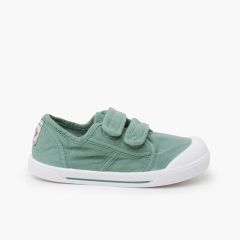 Barefoot wide canvas trainers sole stripe matcha Green